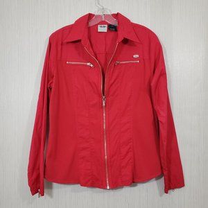 Harley Davidson Zip-front Long Sleeve Top w/Embroidered Back Detail